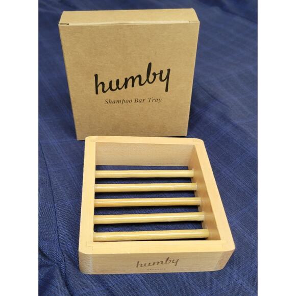 Humby Organics Bamboo Shampoo Soap Shower Tray Drying Rack Natural 4 x 4" - Picture 1 of 4